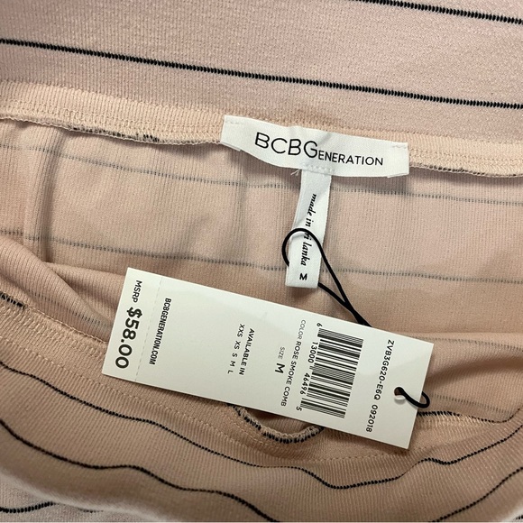 NWT BCBG Generation Pink Black Striped Pencil Skirt Sz M Medium - Picture 9 of 13